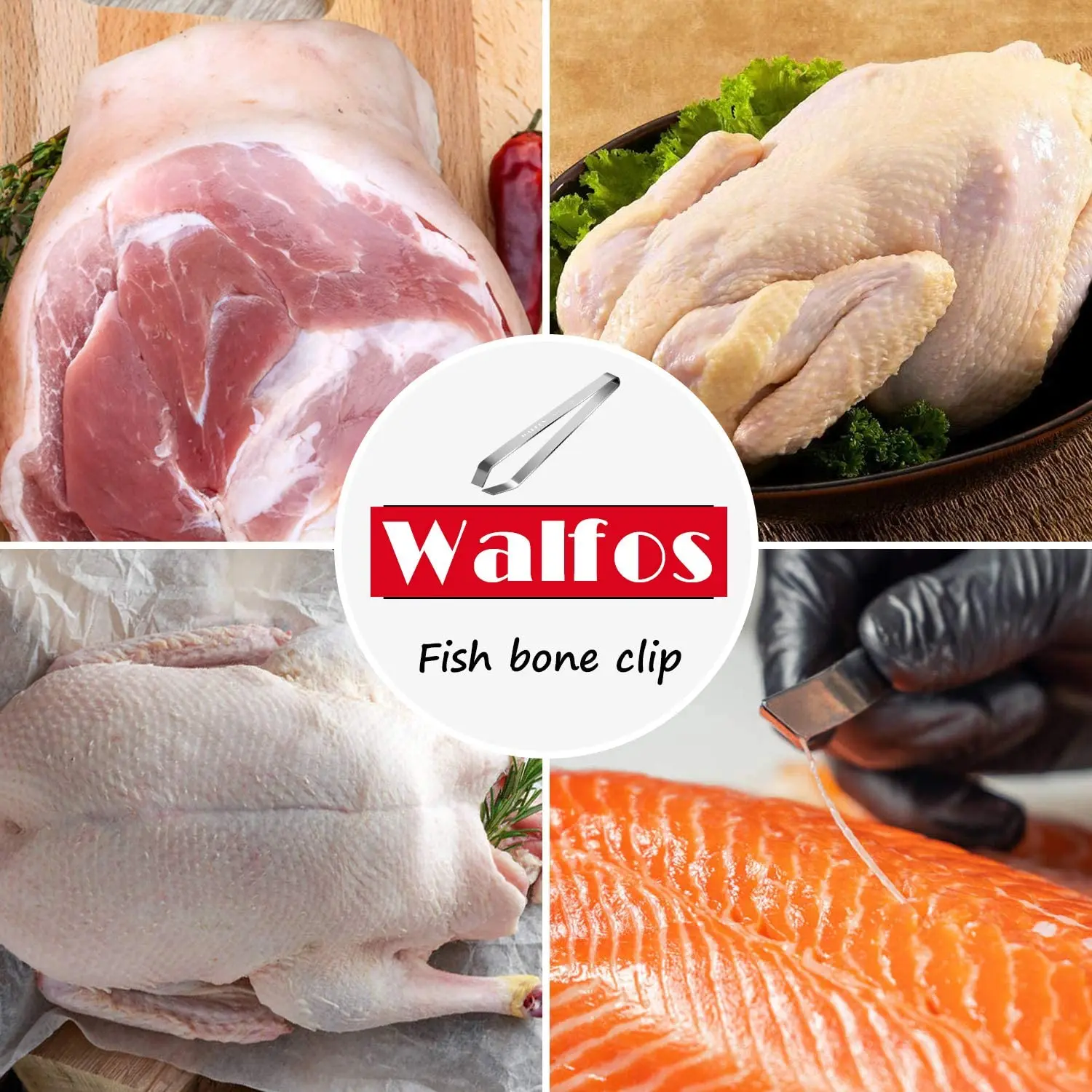 Щипцы WALFOS из нержавеющей стали плоскогубцы для удаления костей рыбы пинцет