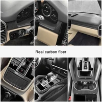real carbon fiber car interior decoration frame center console panel styling for porsche cayenne car accessories modification