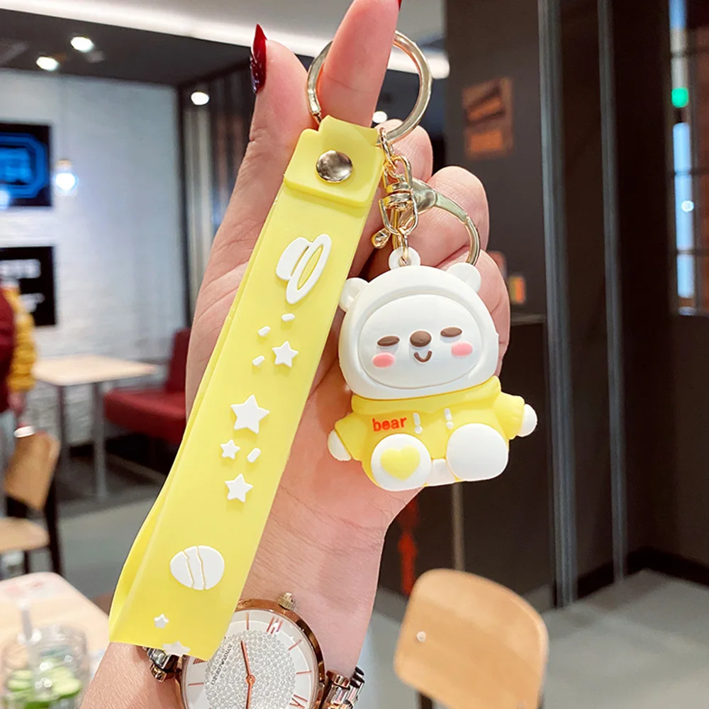 

Cartoon Cute Bear Keychain Accessories Creative Animal Doll Model Girl Kawaii Key Chain Bag Pendant Car Interesting Decorations