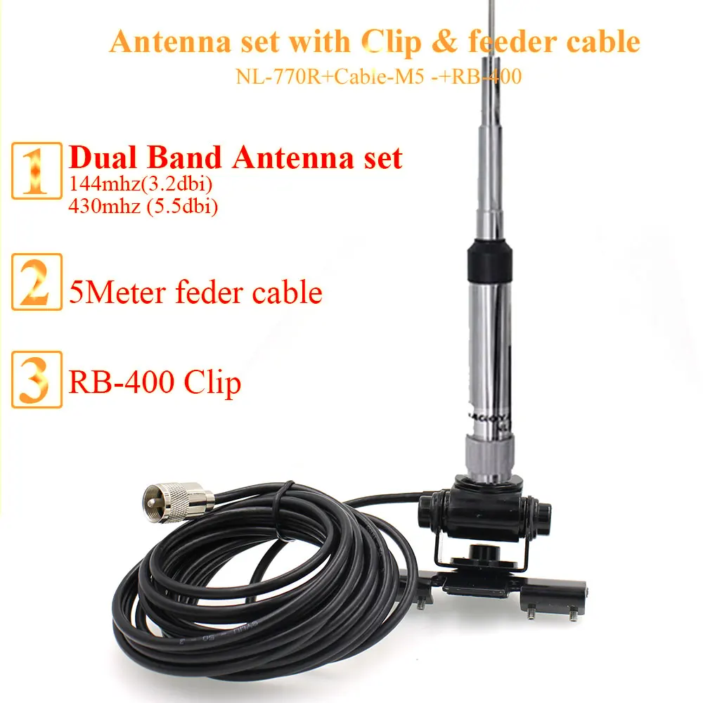 NL-770R Set 2 Антенна NAGOYA NL-770R антенна Dual Band Mobile Radio NL770R для KT-8900 KT-8900D KT-980plus KT-780Plus TH-7800 TH-8600 BJ-218 BJ-318 - Цвет: NL-770R Set 2