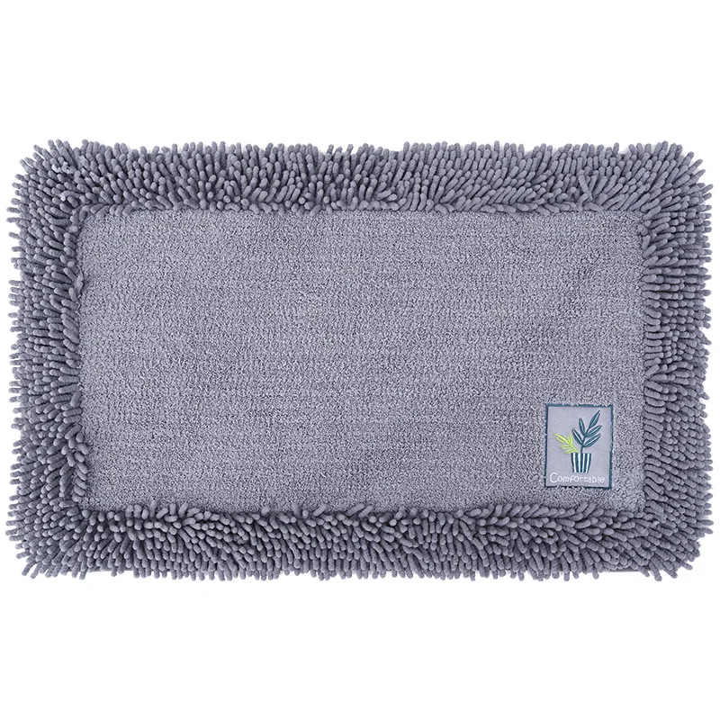 

Simple Solid Color Chenille Doormat Home Bedroom Kitchen Door Water-Absorbing Bathroom Anti-Skid Floor Mat