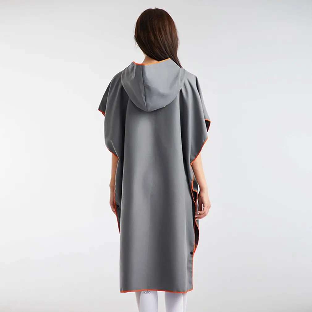 

Быстросохнущий пляжный банный халат для взрослых с капюшоном, мягкий пляжный банный халат, накидка для плавания, Абсорбирующая переносная ...