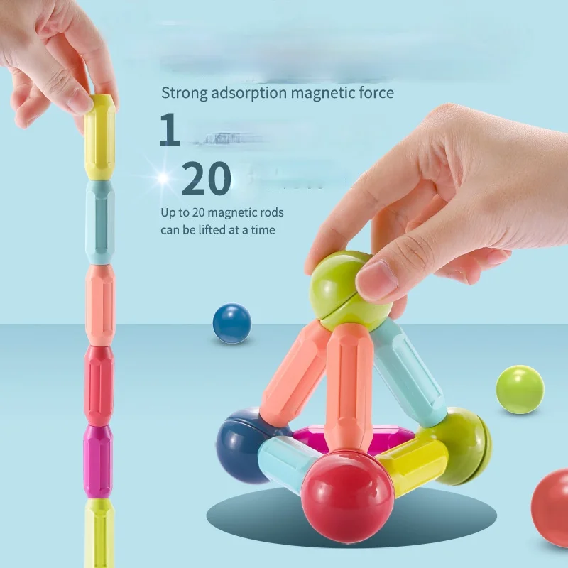 

25 - 42 Pcs Magnet Sticks Toys Montessori Magnetic Building Blocks DIY Puzzle Early Childhood Education Toys Childrens Gifts