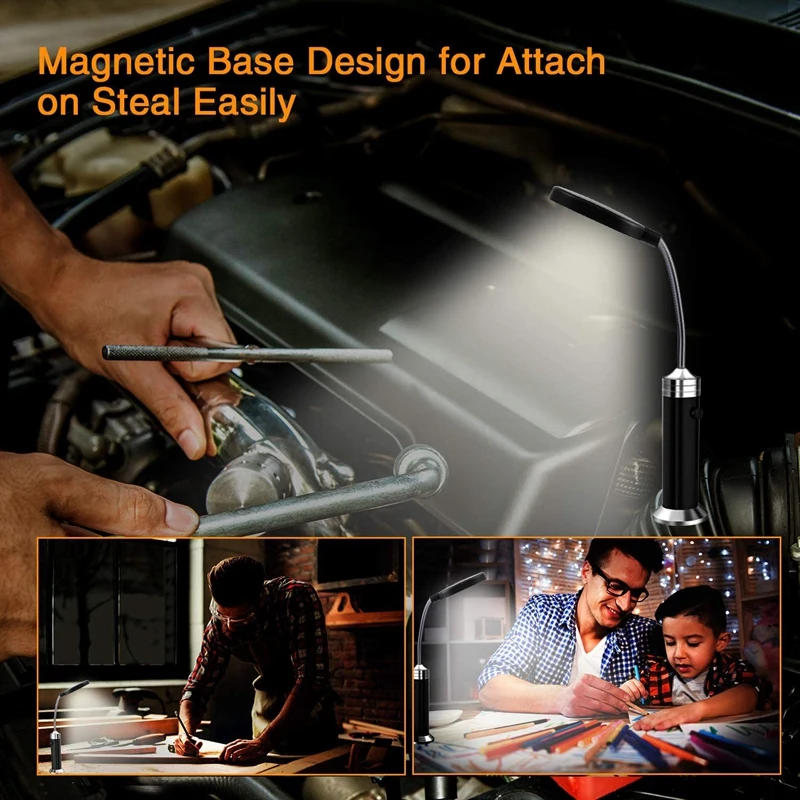

2Pack Grill Lights for BBQ, Super Bright Magnetic Grill Light BBQ COB Light Flexible Goose Neck, Not Included Batteries