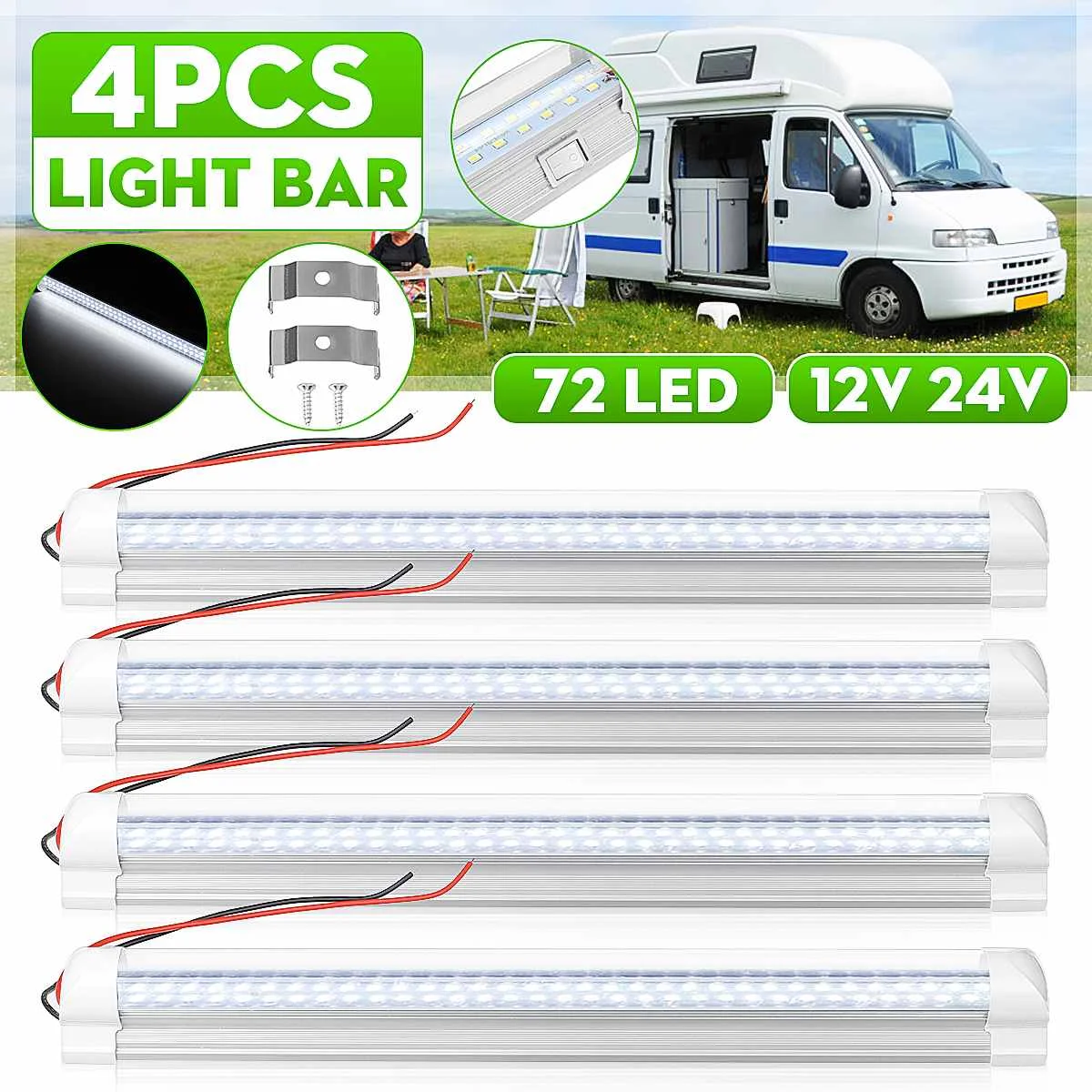 

12V 24V 6 Вт СВЕТОДИОДНЫЙ грузовик полосы светильник s укрыты внутренной сводной Крыше Потолочные внутренний светильник белый светильник труб...
