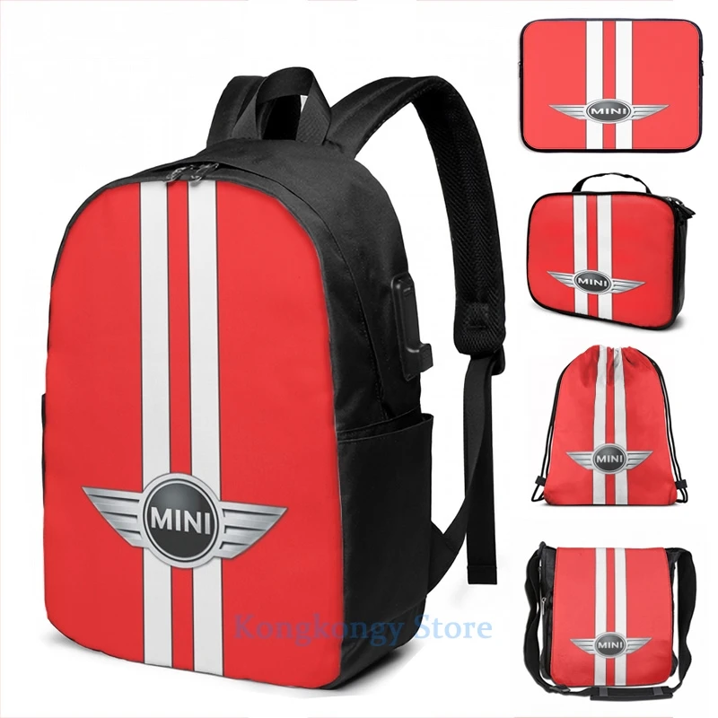 Белый и красный рюкзак Raace с забавным графическим принтом для мужчин женщин