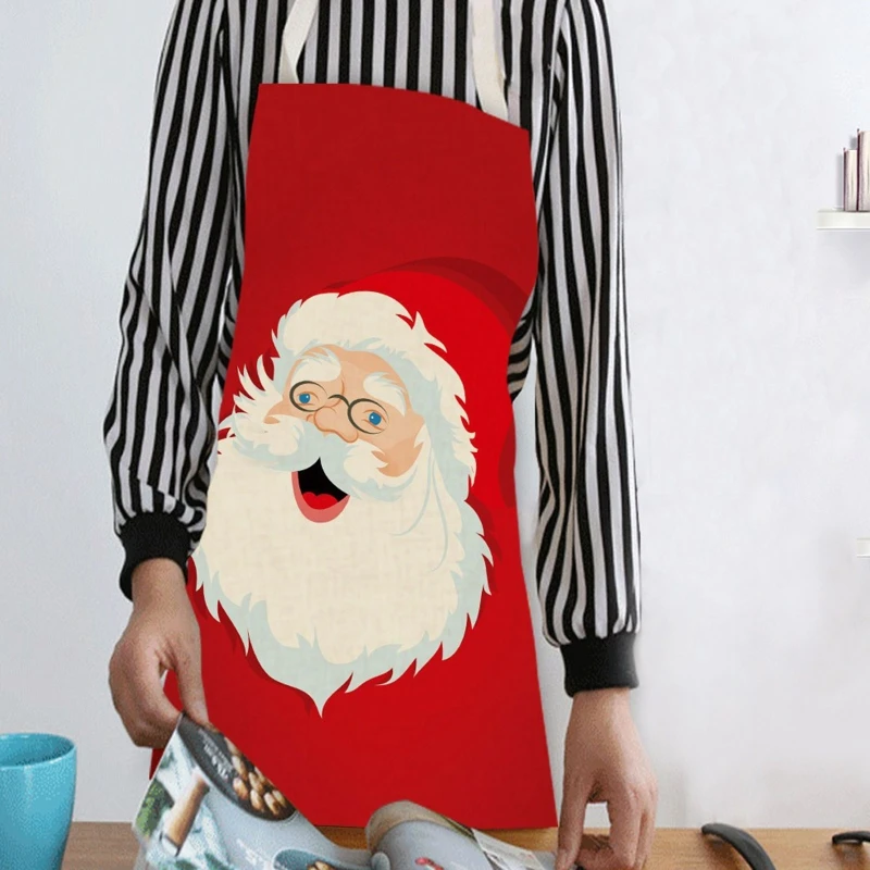 

Christmas Apron Adult Kitchen Apron for Christmas Party Chef Cooking Restaurant House Cleaning Gardening Home Santa And