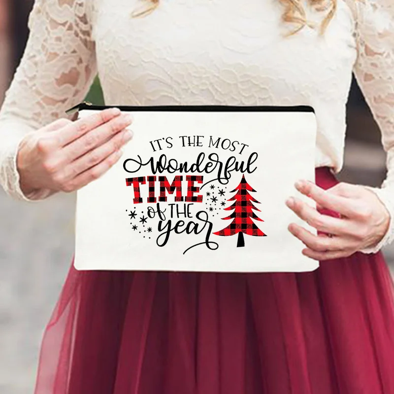 Deer Printed Makeup Bag Women Cosmetic Cases Christmas Party Female Toiletries Lipstick Organizer Pencil Bags Wallet Xmas Gifts | Багаж и