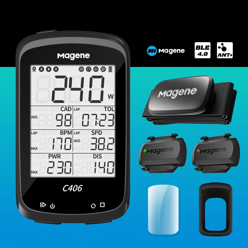 

Magene C406 Bike Computer GPS Wireless Smart Mountain Road Bicycle Monito Stopwatchring Cycling Data Map bicycle Speed Stopwatch