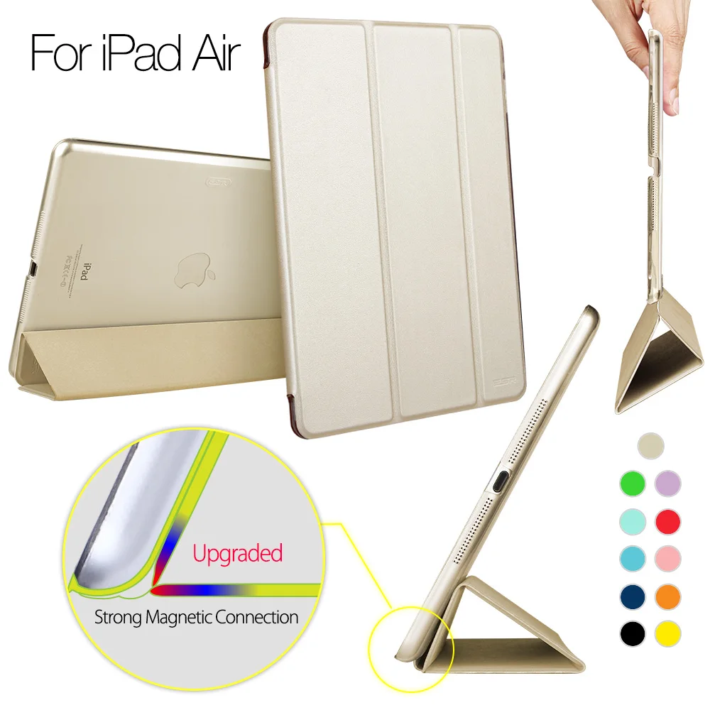 Чехол для iPad воздуха, ESR ура Цвет PU прозрачная задняя Ultra Slim Light Вес Trifold Смарт чехол для iPad воздуха/5