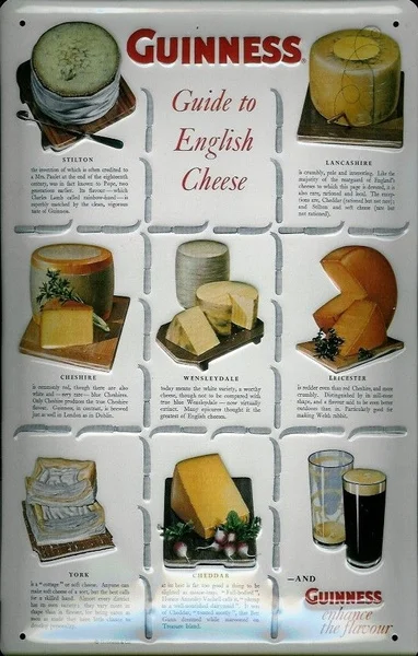 

Guinness Cheese Metal Sign Signboard 3D Embossed Arched Tin Sign 20 X 30 Cm