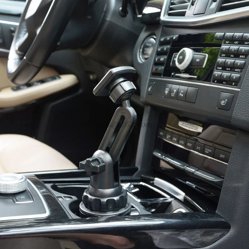 adjustable long arm magnetic mobile phone mount car cup magnet holder stand for iphone smartphone 3 7 inch cellphone free global shipping