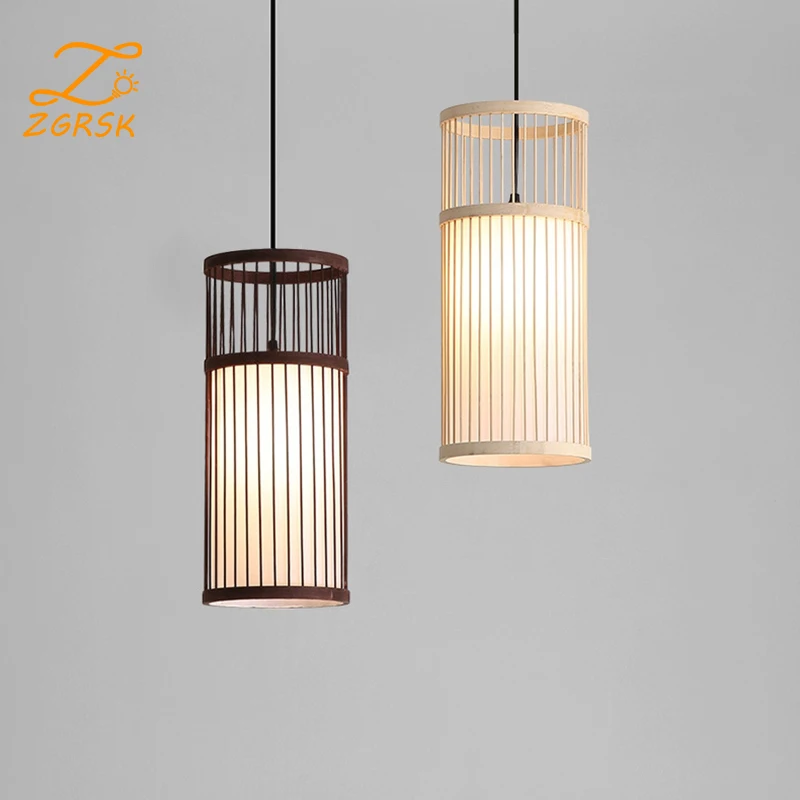 

New Chinese Style Pendant Lights Bamboo Hand Make Suspension Luminaire Dining Room Lights Loft Living Room Hanging Pendant Lamps