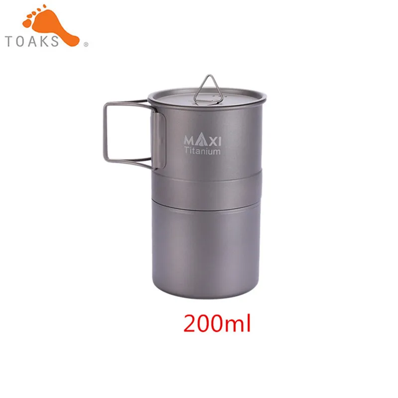 ACM-01 200ML TOAKS MAXI titanium Moka плита эспрессо кофейник Сверхлегкий Открытый Удобный мокко горшок - Цвет: ACM-01 200ML