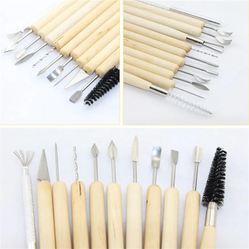 

Clay Sculpting Kit 11pcs Pottery Ceramic Tools Polymer Carved Tool Perfect Sculpt Smoothing Wax Carving Shapers Modeling