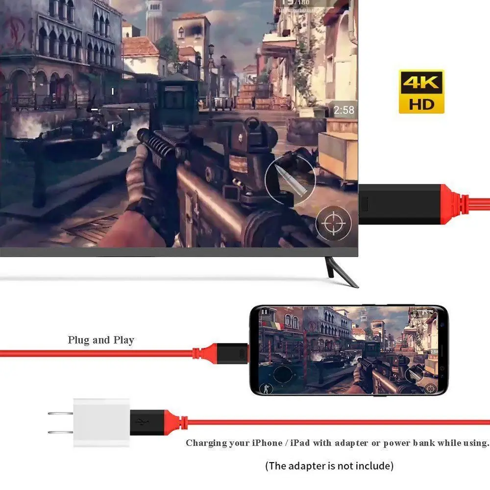 USB 3,1 type C к HDMI 2 м Кабель-адаптер конвертер Ultra HD 1080P 4k зарядка HDTV Видео кабель для samsung S8 S9 huawei P10 Plus