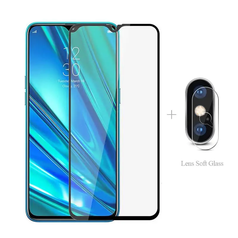 

Full Cover Tempered Glass + Camera Protector For Realme C11 C12 C15 C17 7 Pro 7i X7 Real Me C 11 12 15 17 X 7 Glass Film