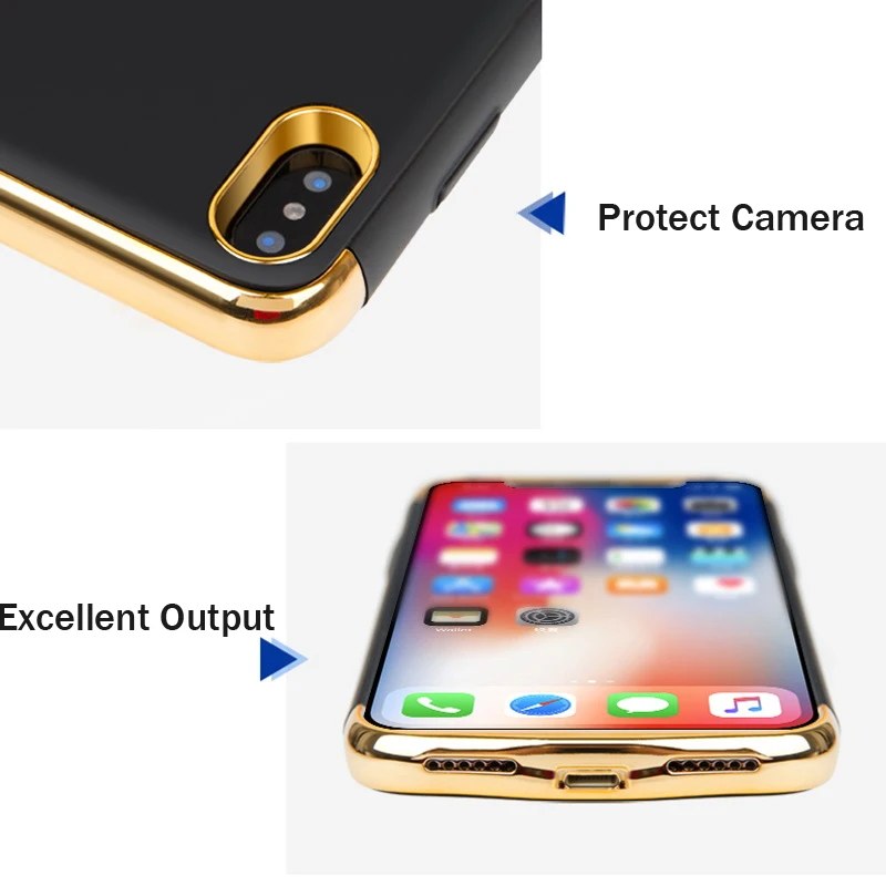 Раздельные Чехлы для зарядки аккумуляторов iPhone XS Max чехол внешнего аккумулятора