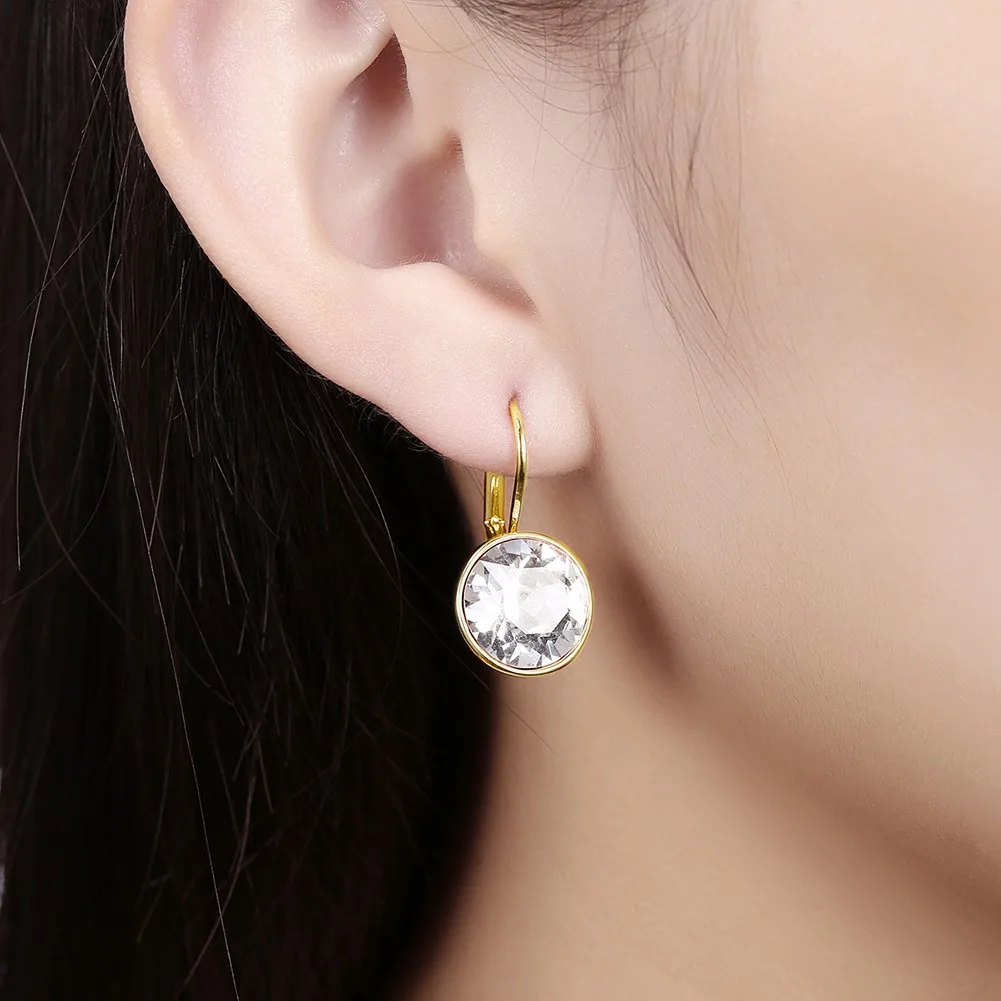 

Korean Big Crystal Earrings Silver Plated High Quality Zircon Stud Earrings For Women Fashion Earing Jewelry Earings Kolczyki