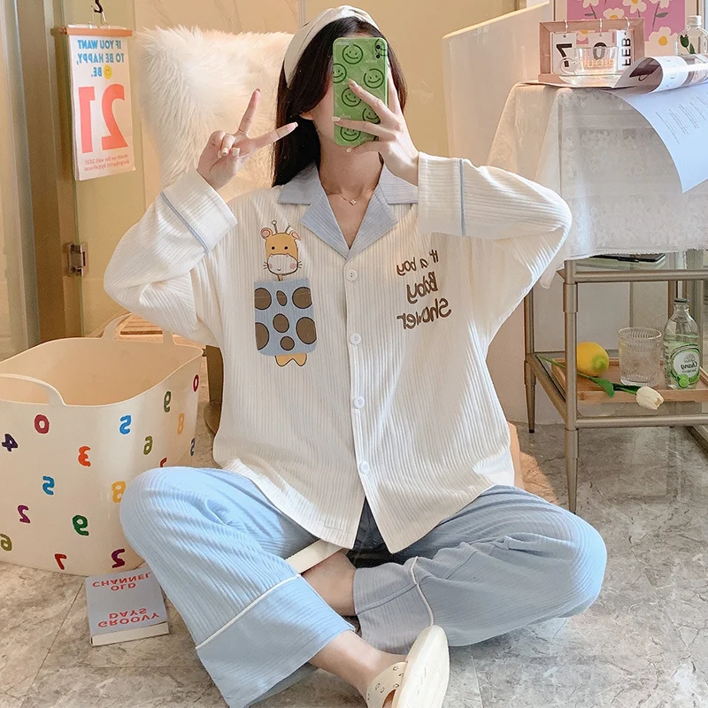 Пижама женская весенне-осенняя с оленем новинка 2021 хлопковая зимняя одежда