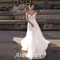mermaid trumpet wedding dresses v neck court train lace tulle sleeveless romantic sexy with pleats appliques 2021
