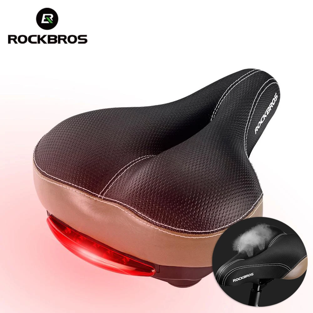 

ROCKBROS MTB Bicycle Saddle Seat Leather Road Bike Gel Saddle Wide Soft Front Seat Mat Outdoor Sports Cycling Gel Seat 2 Styles