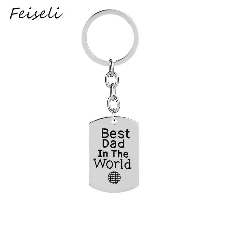 Feiseli креативное Письмо лучший папа мир Отец День брелок для мужчин земной узор