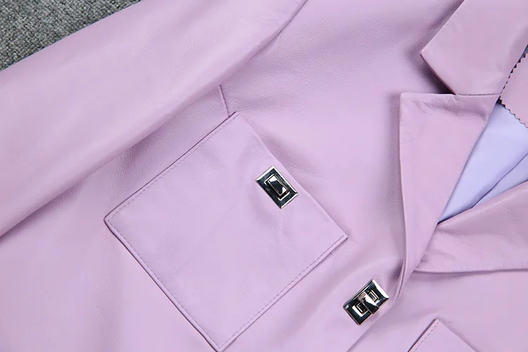 Autumn New Designer Women's Sheepskin Leather jackets High Quality Genuine leather short blazers coat C122