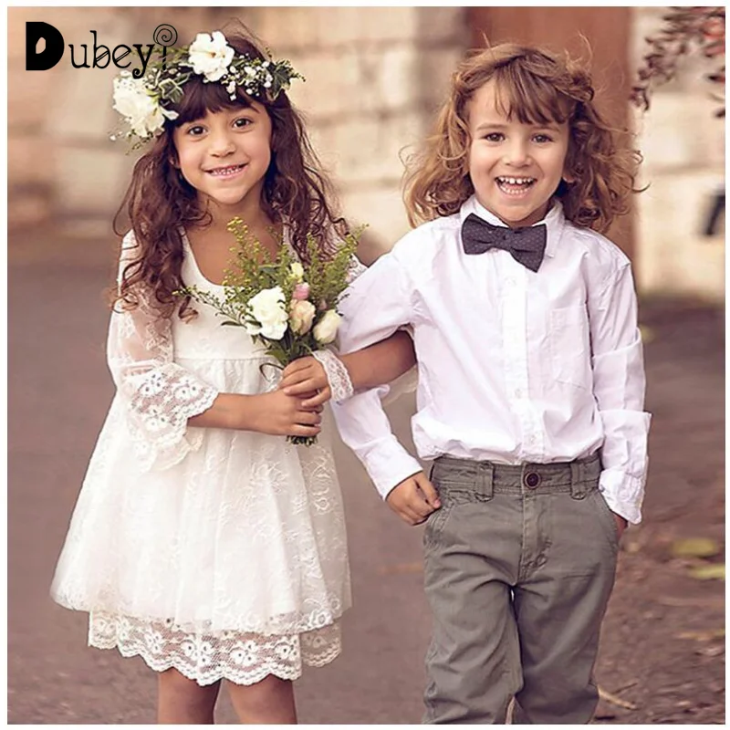 Бутиковое кружевное платье с цветами для девочек на день рождения свадебное