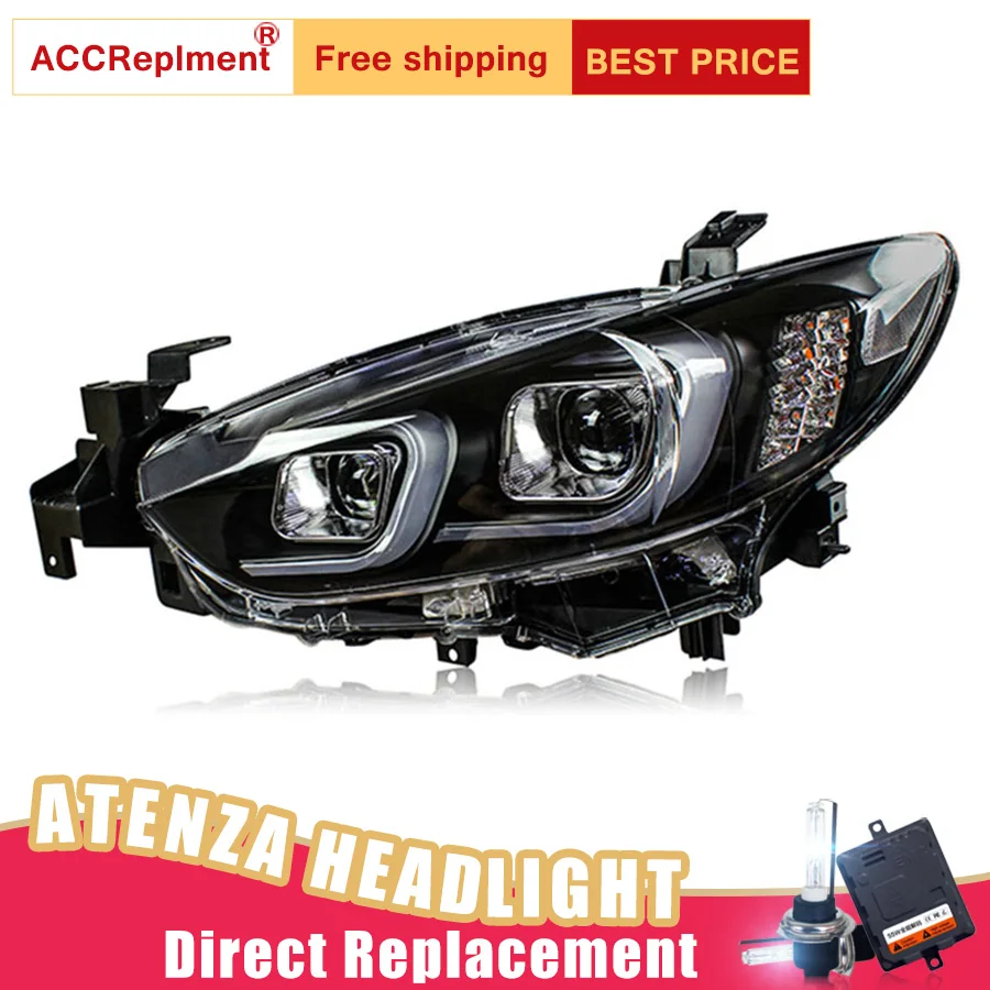 2 шт. светодиодный фары для Mazda 6 Atenza 2014 2015 автомобильный фонарь ангельские глазки