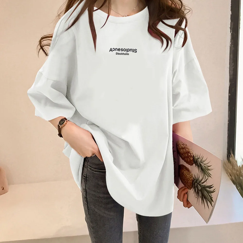 Ins с буквенным принтом футболка короткими рукавами летняя 2020 в Корейском стиле