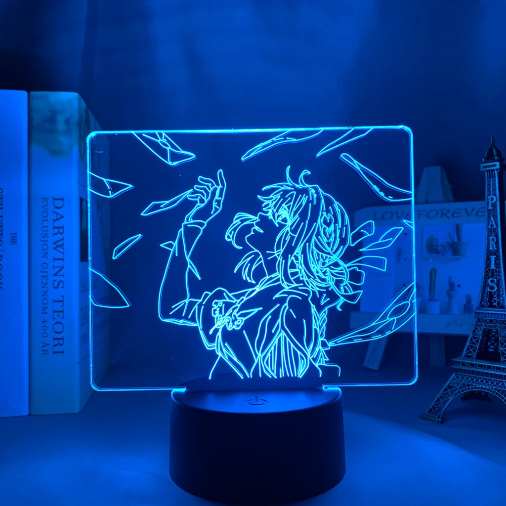 

Anime Led Light Violet Evergarden for Bedroom Decor Night Light Birthday Gift Kids Room 3d Desk Lamp Manga Violet Evergarden