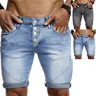 Мужские облегающие джинсовые шорты, хлопковые эластичные винтажные шорты из денима, серые и синие короткие брюки, Мужская одежда, Новинка лета 2020