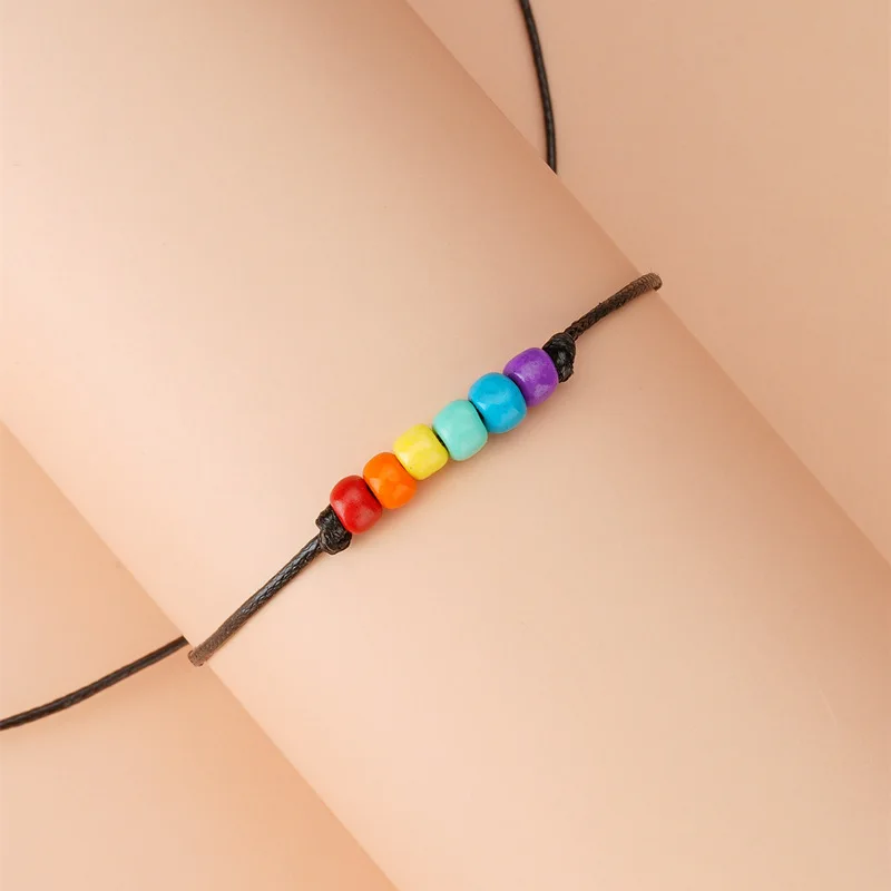 Women Men Pride Fashion Rainbow Choker Necklace Bracelet LGBT Gay Lesbian Promissory Gift Woven Ribbon Collar Punk Accessories | Украшения
