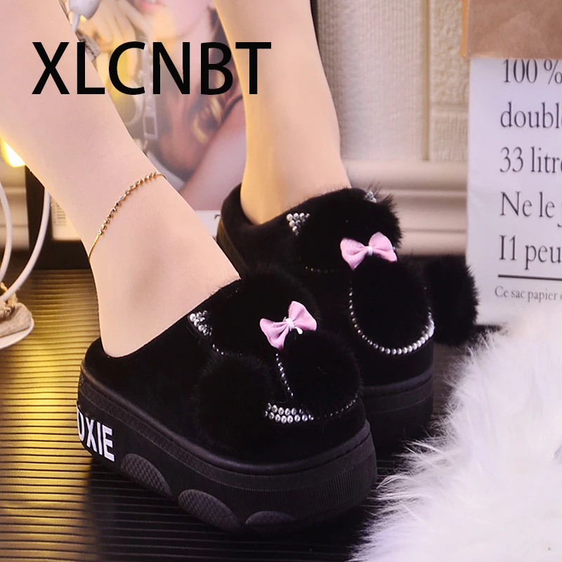 Зимние теплые домашние тапочки водонепроницаемый нескользящий хлопковый