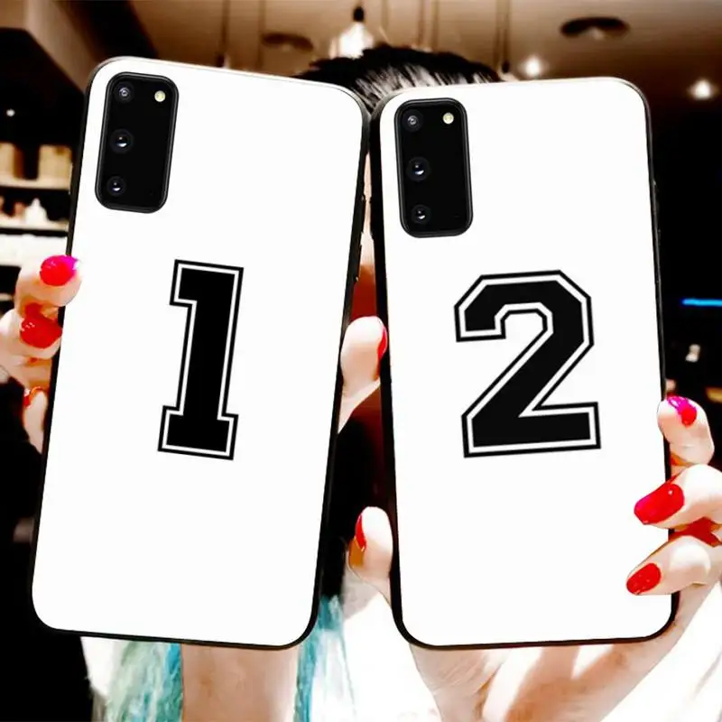 

White Custom Football Lucky Number Phone Case For Samsung S20 S10 S8 S9 Plus S7 S6 S5 Note10 Note9 S10lite