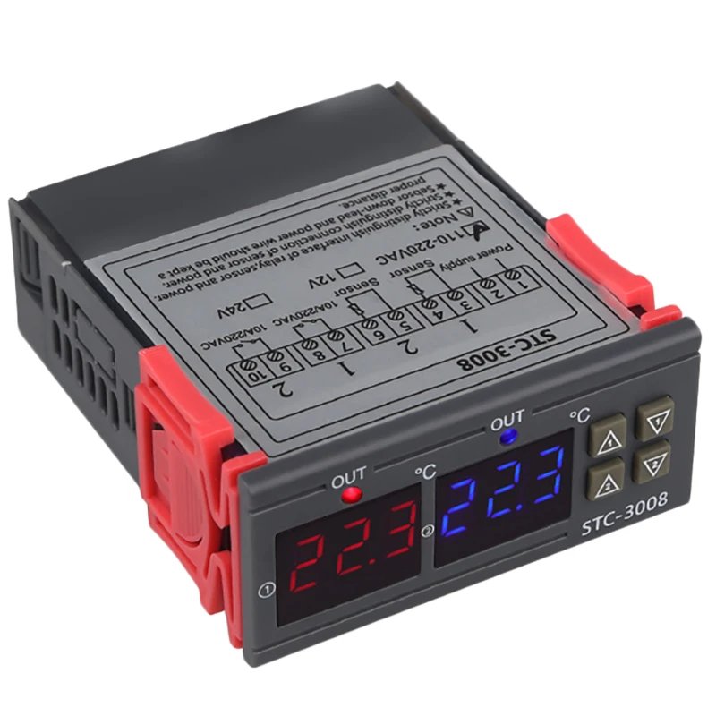 

Stc-3008 110-220V двойной цифровой термостат Температура контроллер для инкубатора; Термостат гигрометром декоративные часы для осушитель гигрос...