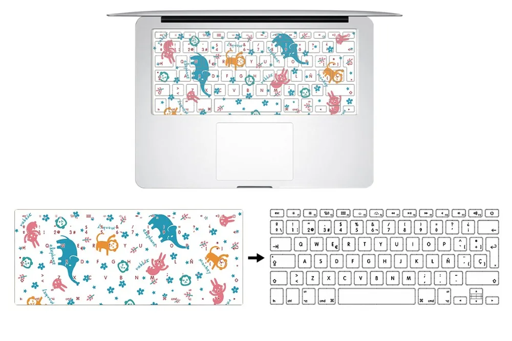 HRH 3D дизайн испанский ТПУ чехол для клавиатуры протектор кожи Macbook Air Pro Retina 13 15 17