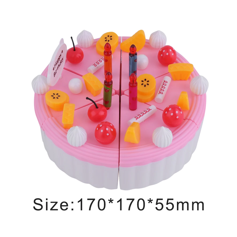 

OCDAY Small or Big Creative Birthday Cake DIY Model For Kids Pretend Play Kitchen Food Plastic Toy Early Educational Classic Toy