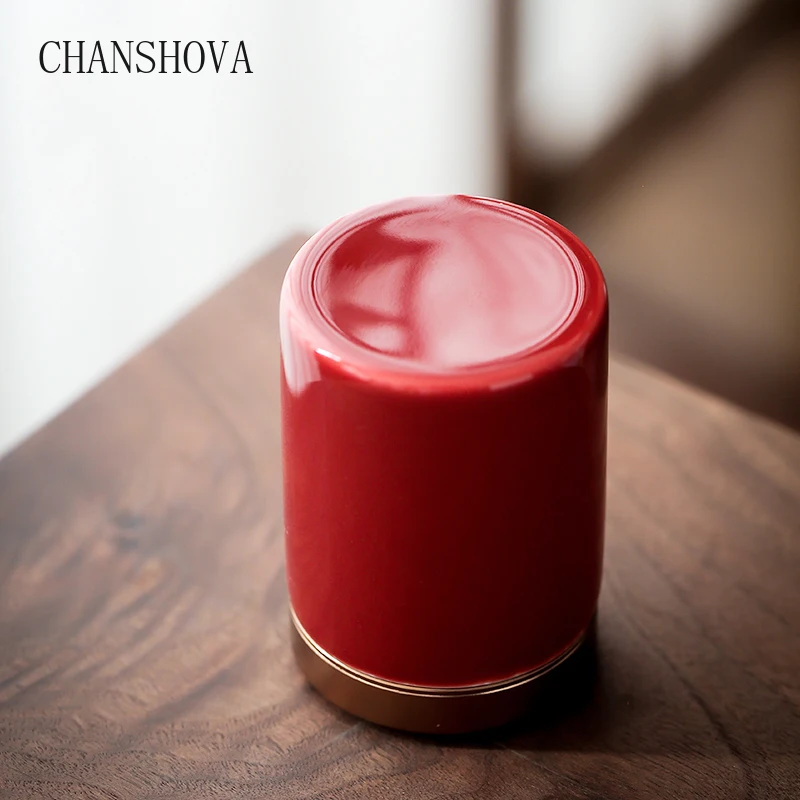 Однотонная маленькая и большая фарфоровая банка для чая CHANSHOVA емкость хранения