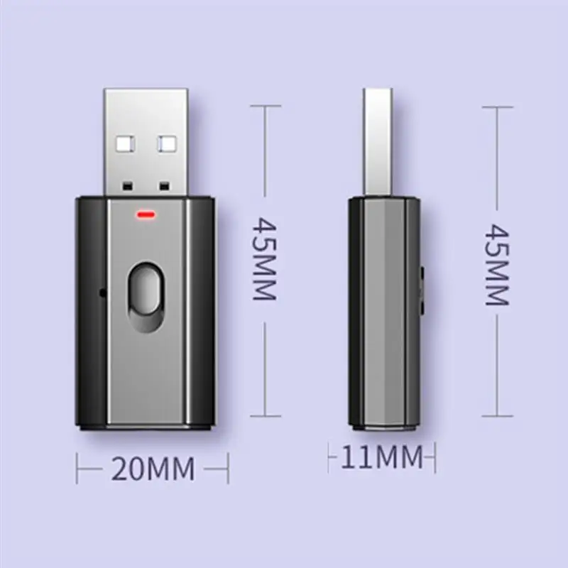 

5.0 Bluetooth Adapter USB Wireless Bluetooth Transmitter Receiver Music Audio For PC TV Car Hands-Free 3.5mm AUX Adaptador