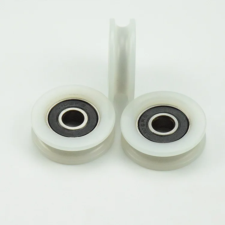 

Fixmee 10 pcs U Nylon plastic Embedded 608 Groove Ball Bearings 8*32*10mm Guide Pulley