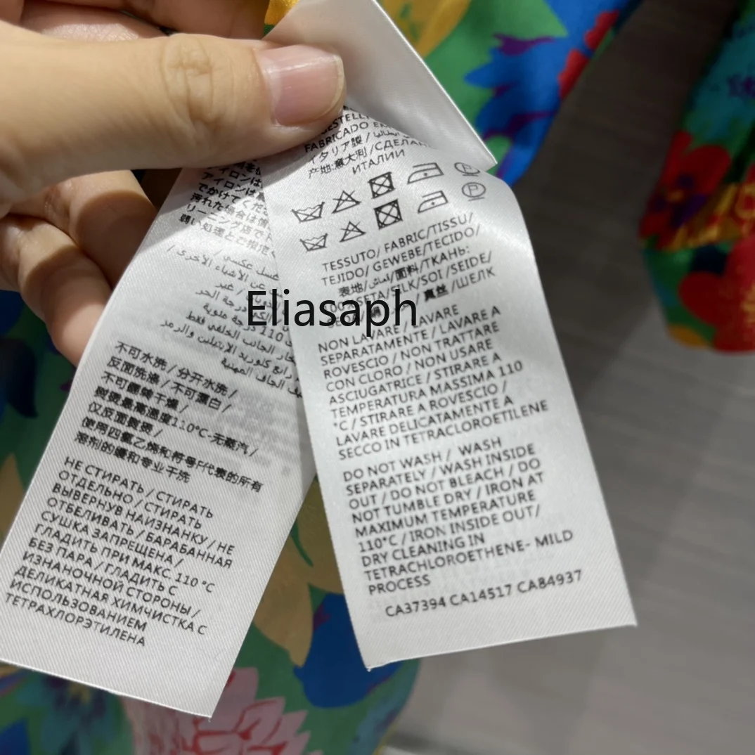 

High-end 100% Silk Flower Dresses for Women Summer 2021 New Lace Up Collar Long Sleeve Dresses Holiday Style Party Dresses Lady