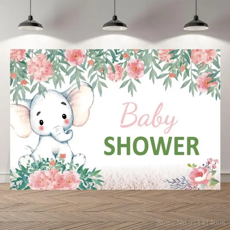 

Цветы кисточки мультфильм Слон детский душ фон для фотосъемки новорожденный малыш 1-й День рождения семейный Декор Фон постер