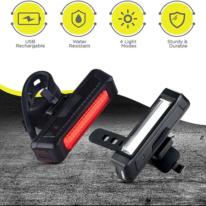 USB Rechargeable Bike Lights Perfect for Skateboard Scooter Riding Accessories White and Red LED | Спорт и развлечения
