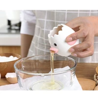 creative cute cartoon egg separator chicken egg yolk white filter ceramic egg separator dining cooking kitchen gadgets practical