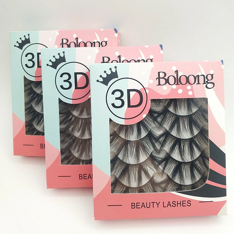 

Boloong 5Pairs Eyelashes 3D 18mm-22mm Lash Natural Dramatic Volume Faux Cils Intensity Thick Maquillaje Fluffy Soft Make Up