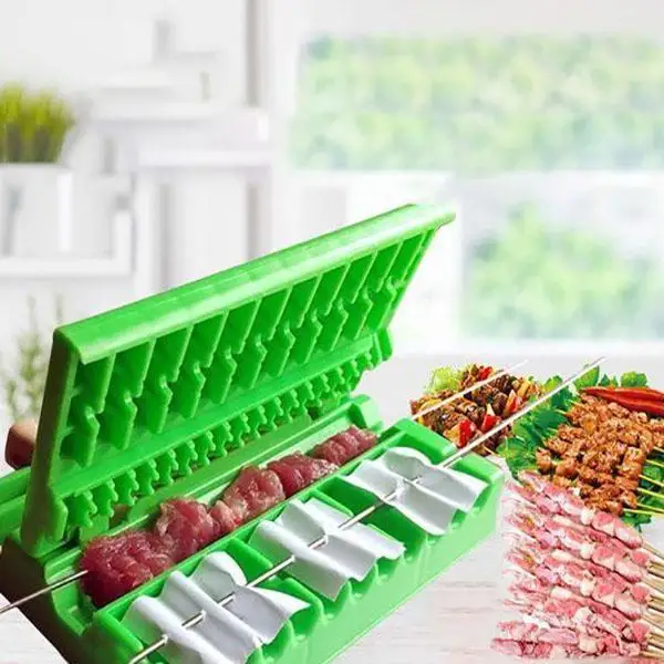 

BBQ Meat Skewers Machine Kebab Maker Barbecue Stringer Box Beef Pork Vegetables String Grill Accessories Outdoor BBQ Gadget