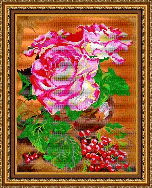 Набор для вышивания бисеромкартина бисеромКартина Роза 24х30 см бисер Китай | Дом и