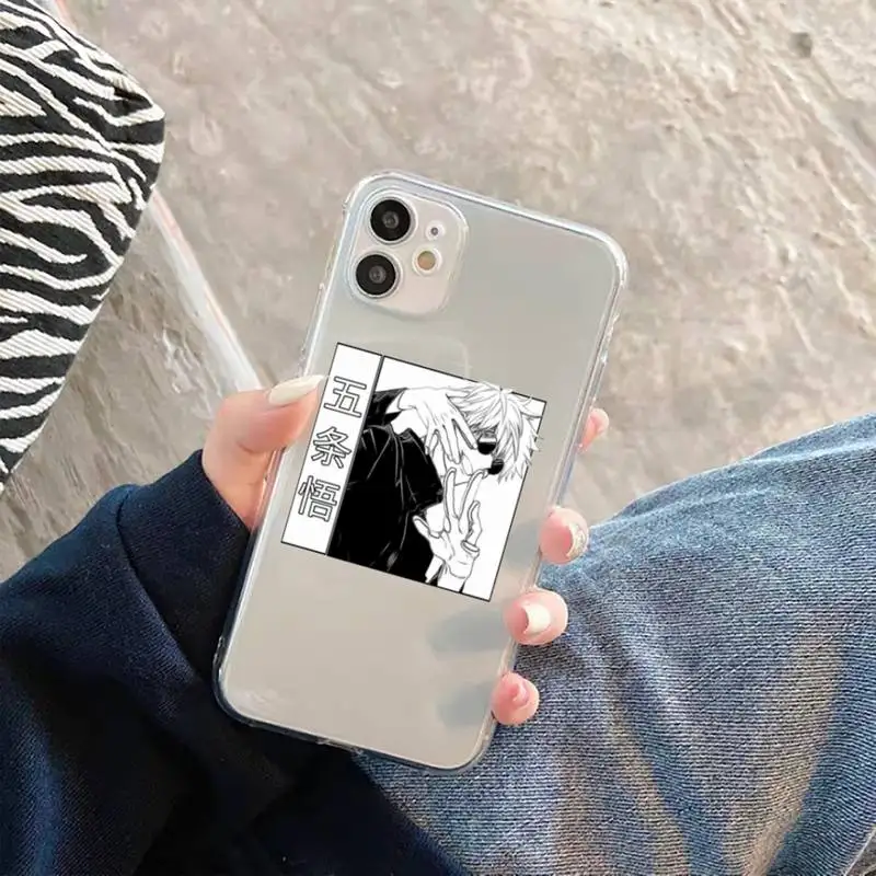 

Jujutsu Kaisen Anime Cartoon Phone Case Transparent for iPhone 11 12 mini pro XS MAX 8 7 6 6S Plus X 5S SE 2020 XR